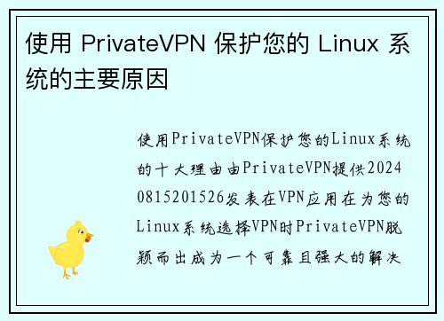 使用 PrivateVPN 保护您的 Linux 系统的主要原因